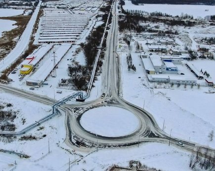 В Архангельской области завершили строительство новой круговой развязки по программе «Стимул»