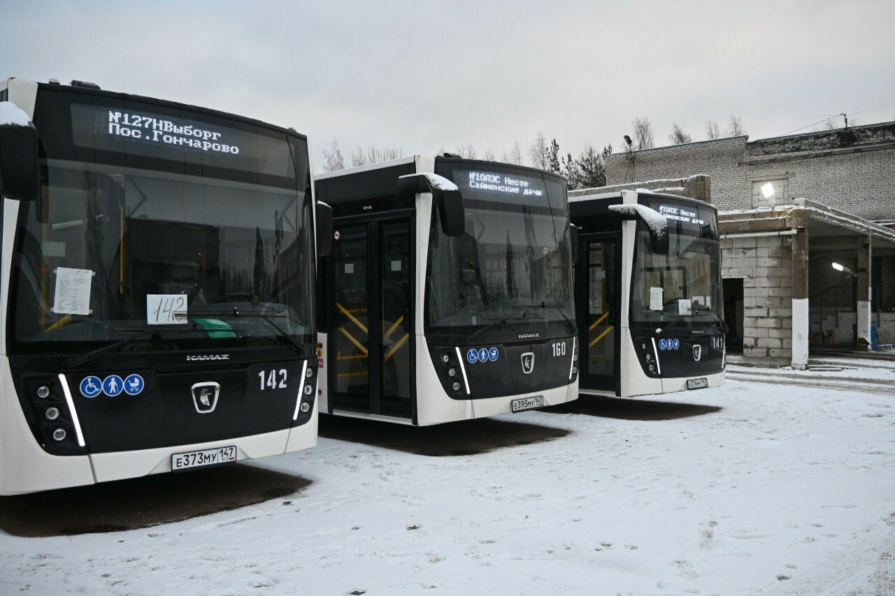 Автобусный парк Выборга пополнился новыми камазовскими автобусами