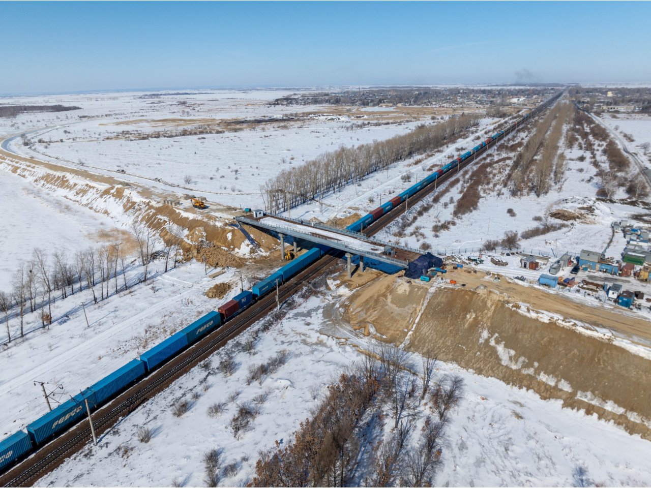 Возобновлено строительство путепровода в Серышево Амурской области после зимнего перерыва